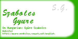szabolcs gyure business card