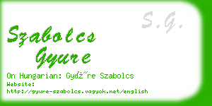 szabolcs gyure business card